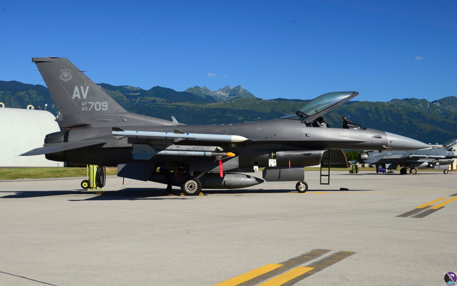 First flight for new F-16 paint job at Aviano