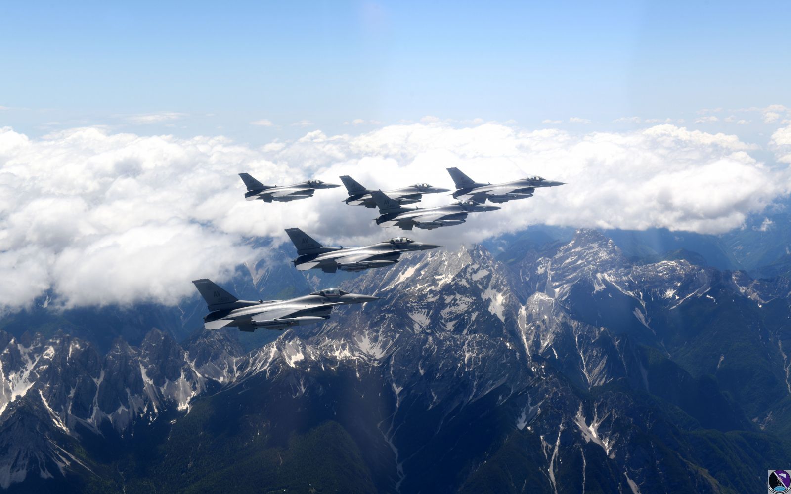 F-16 Fighting Falcons Fly over Slovenia